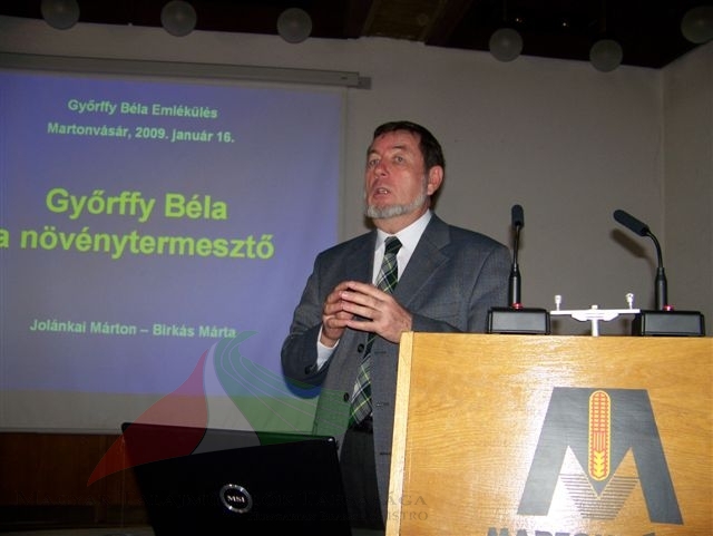 Márton Jolánkai in Béla Győrffy's memorial meeting